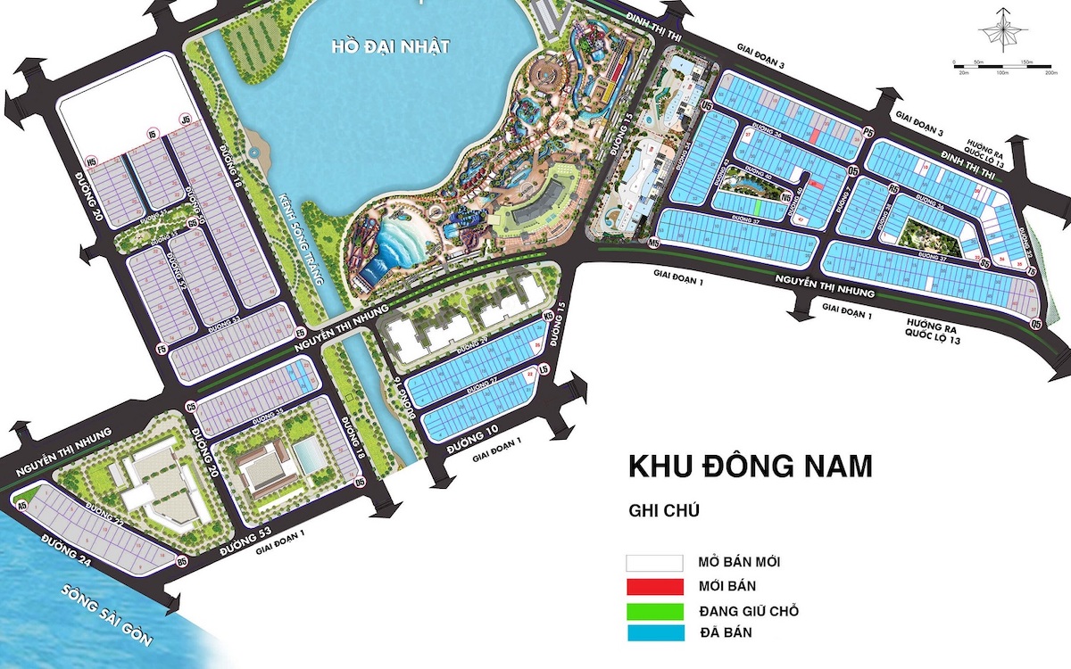 Sơ đồ khu Đông Nam Vạn Phúc City